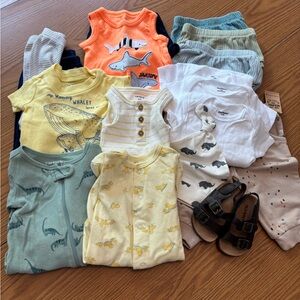 Baby Clothing Bundle with Dinosaur and Whale Prints